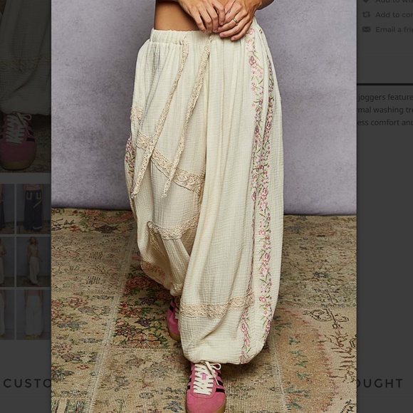 POL “ Marcia 2 “ POL Embroidered Hoodie Top Natural 56 - Picture 7 of 8